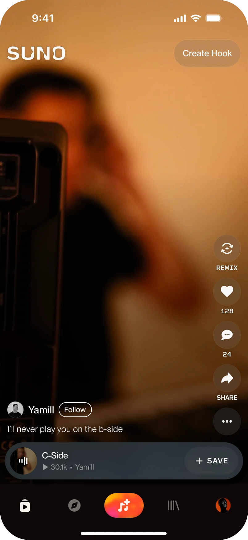 Suno Hooks feature interface